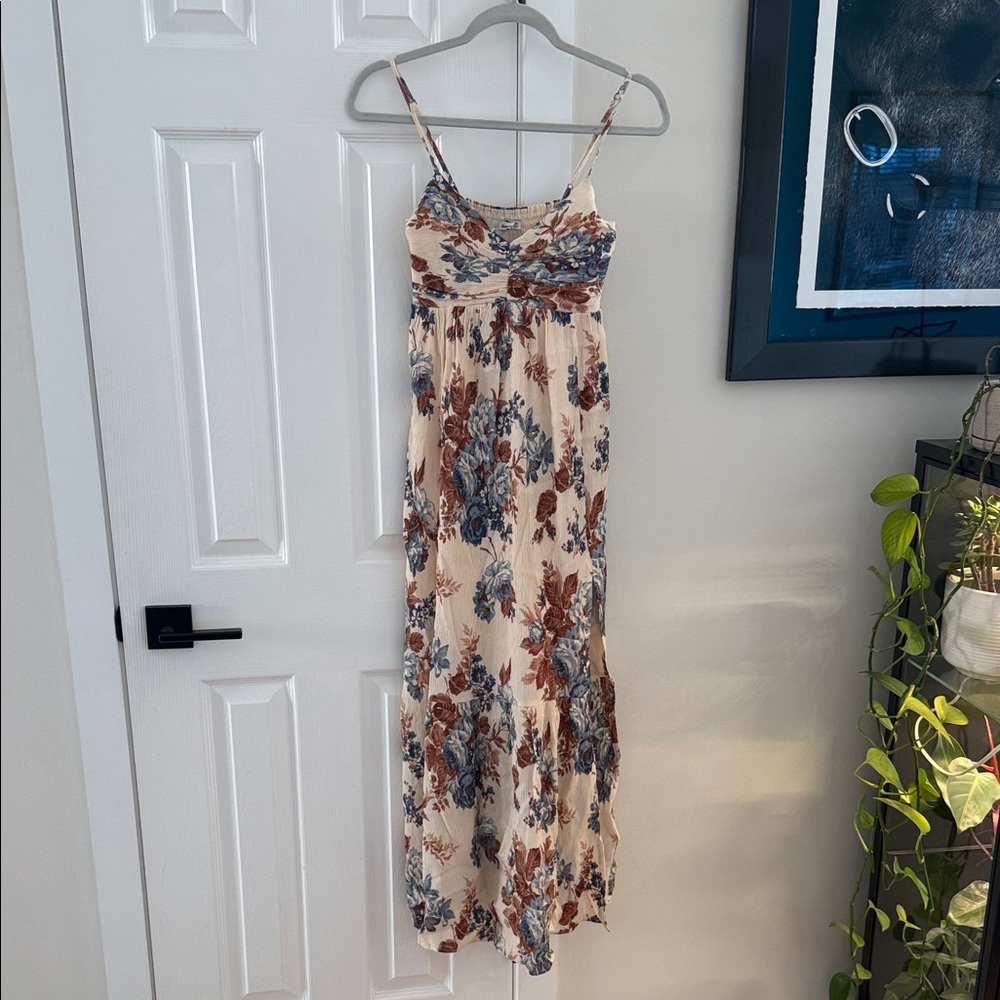 Abercrombie & Fitch Floral Maxi Dress - Cream, Blue, Brown